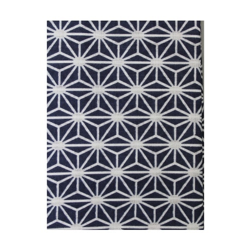 麻の葉柄 和手ぬぐい 100cm 紺 #