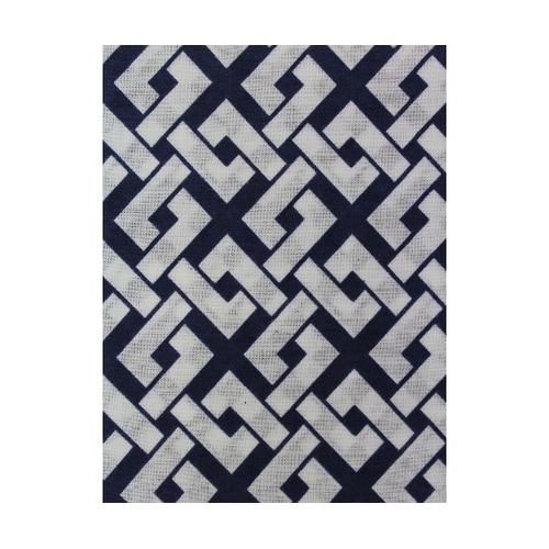 四ツ目格子柄 和手ぬぐい 100cm 紺