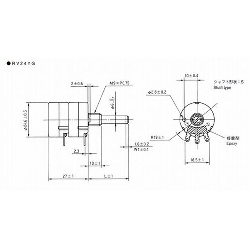 RV24YG20SB502 可変抵抗器
