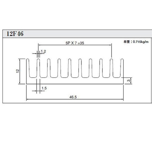 12F46L50 放熱器(ヒートシンク)