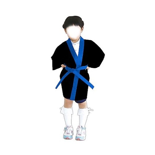 3184 カラー不織布ハッピ J 黒