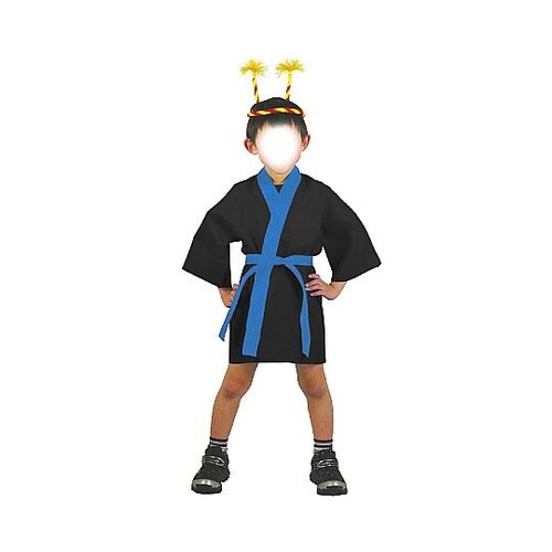 3186 カラー不織布ハッピ S 黒