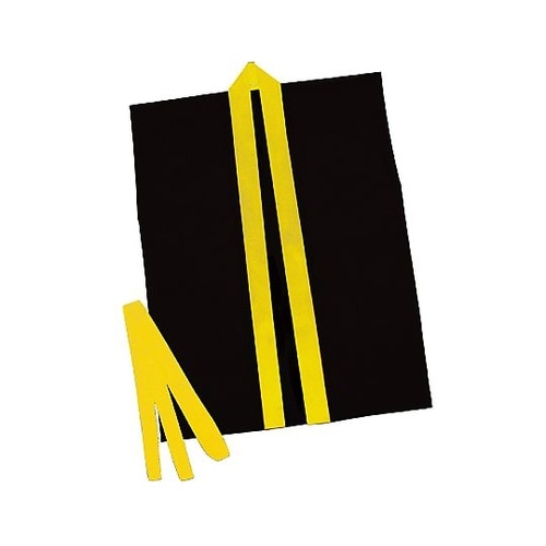 3264不織布ハッピ子供用袖無S 黒黄襟