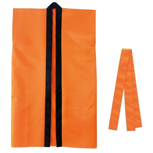 3293 サテンロングハッピ 橙 L