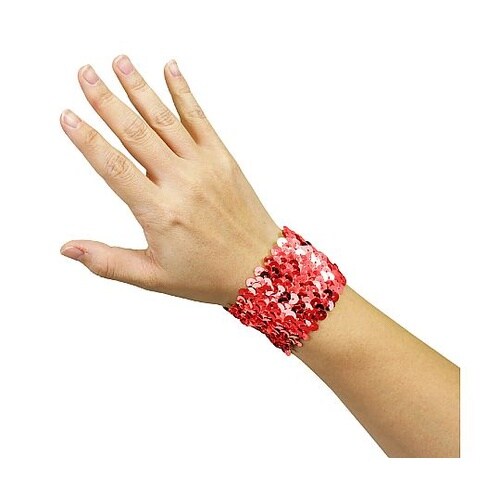 メタリックリストバンド レッド 1パック