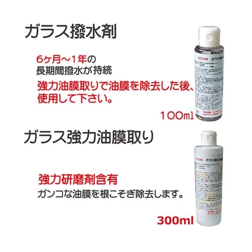 ガラス強力油膜取り&ガラス撥水剤セット