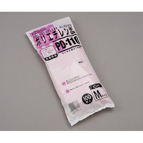 PD−110 ポリエチレン手袋 桃 M