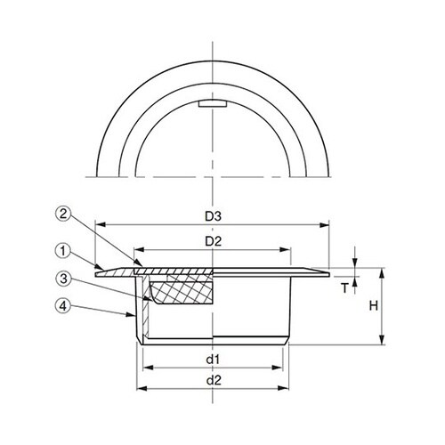 D−COVT−N−PU40 ツバ広掃除口