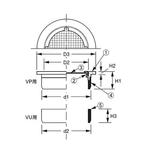 D−3BZ−PU 50 脱着式防虫目皿