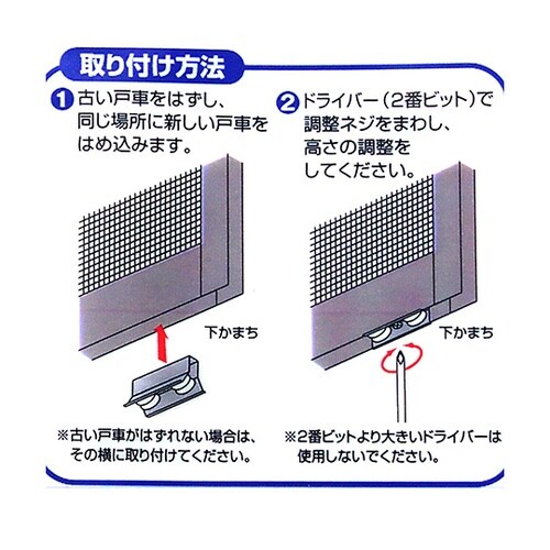 W7A13 アルミサッシ用取替戸車7mm