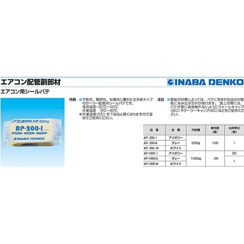 AP−200−W エアコン配管パテ