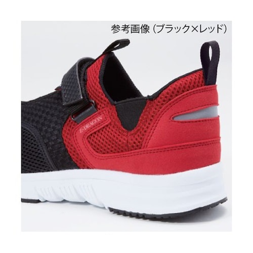 S3187 シューズスリッポン黒×赤26