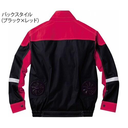 74100 空調服長袖ブルゾン 黒赤 S