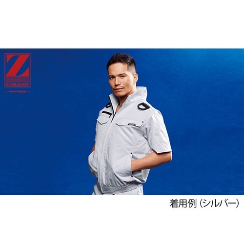 74130空調服半袖ブルゾンシック黒4L