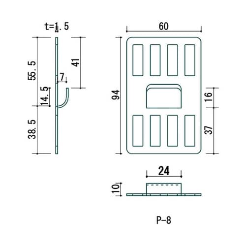 P−8Sh 石膏ボード用 P−8金具
