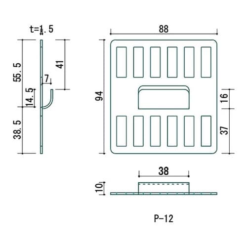 P−12Sh 石膏ボード用 P−12金具