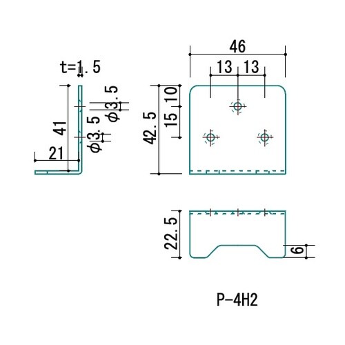 P−4H2h 石膏ボード用 受金具 L型