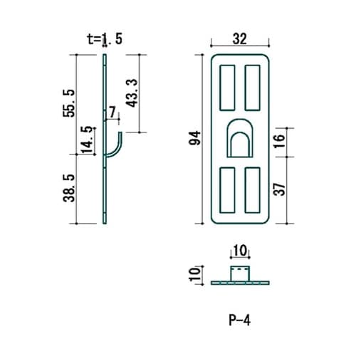 P−4Shw−1 P−4金具セット 白