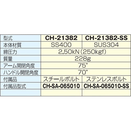 CH−21382 横型トグルクランプ