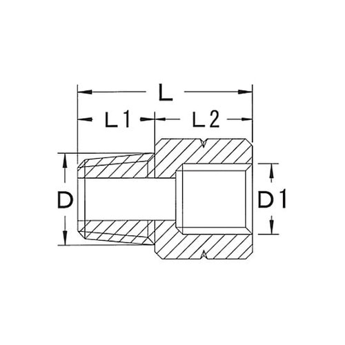 R 3/8”xG 1/4” 中間ニップル
