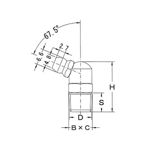 R 1/8” グリースニップル(JIS/