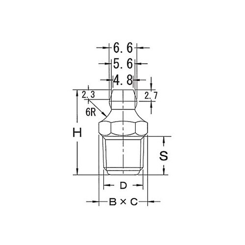 R 3/8” グリースニップル(JIS/