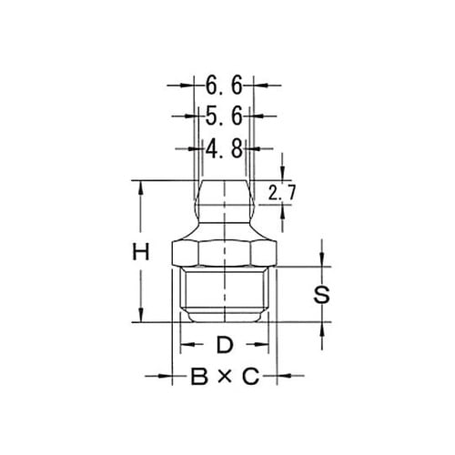 UNF 1/4” グリースニップル(直/