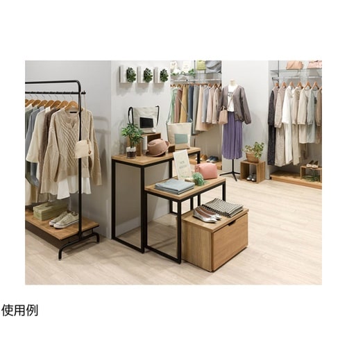 木製コの字テーブル付き収納トロッコ W5