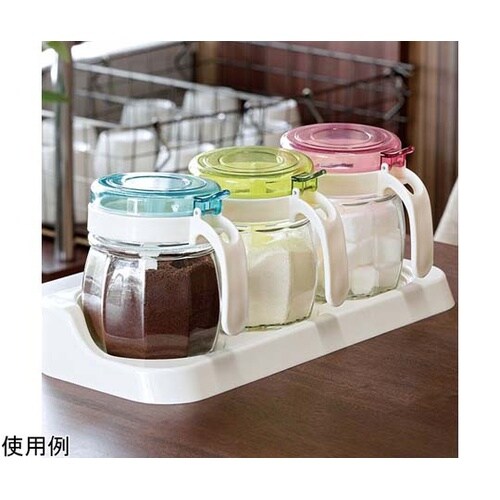 ガラス製 カラフル調味料カップ 3P ス