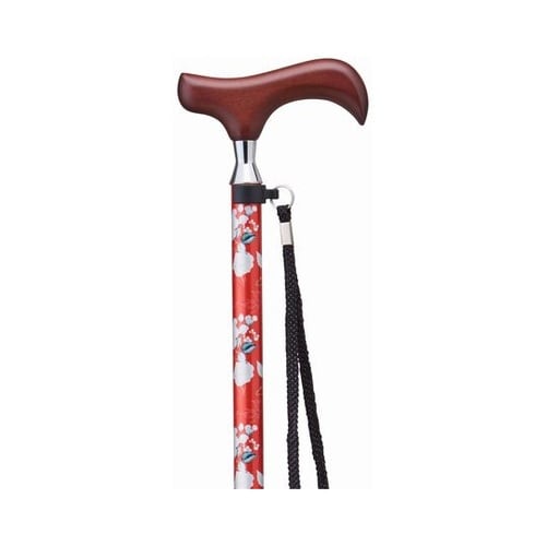 スリムネックお洒落ステッキ 伸縮式 ブラ