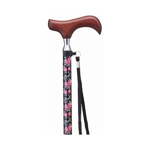 スリムネックお洒落ステッキ 伸縮式 ブラ