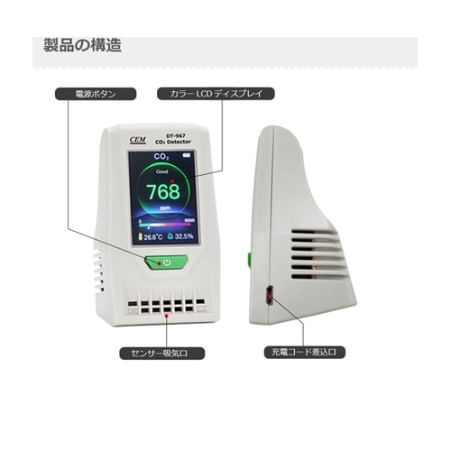 卓上型二酸化炭素濃度計 DT−967
