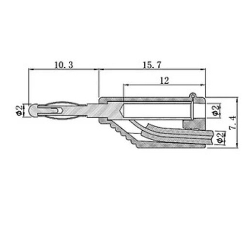 スタック可能両端バナナプラグ(100cm