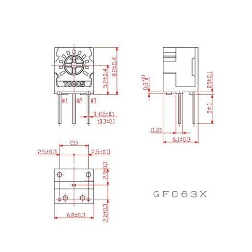 単回転型サーメットトリマ 50kΩ GF