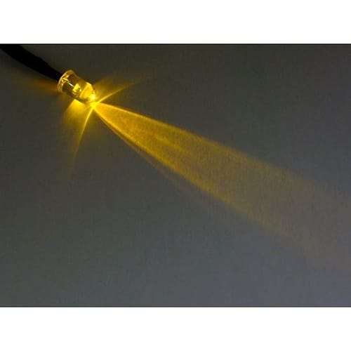 20cm線付LED φ5mm 黄/10個
