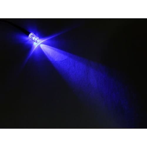 20cm線付LED φ5mm 青/10個