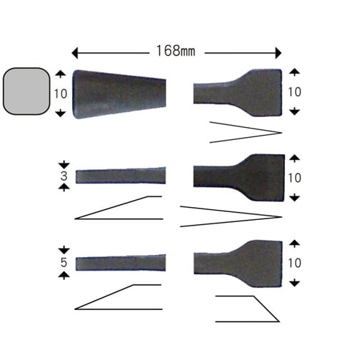ミニスクレーパーバー 3本組 ヘラ型 F