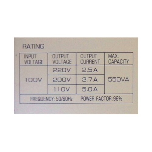 交流電圧変圧器(昇圧専用) 550VA