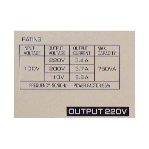 交流電圧変圧器(昇圧専用) 750VA