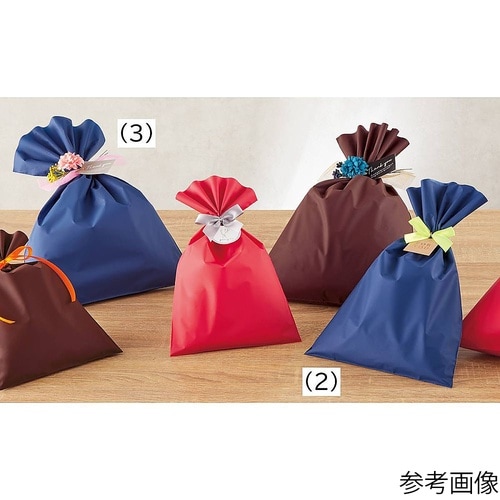 無地 梨地ギフトバッグ ネイビー 幅24