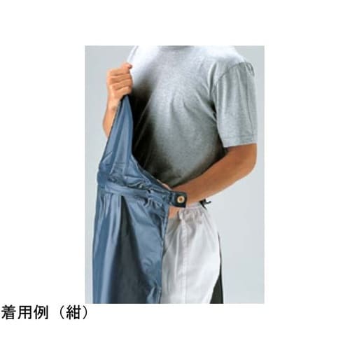 ワンタッチ前掛胸付 白 L