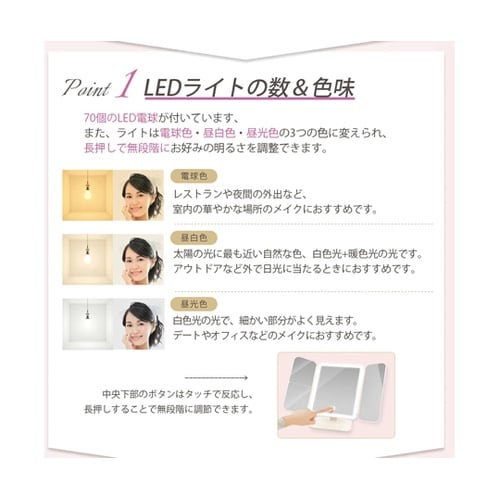 美ルル LEDメイクアップミラー シンデ