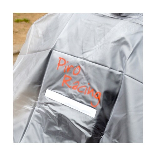 車椅子レインコート クリアー/オレンジ