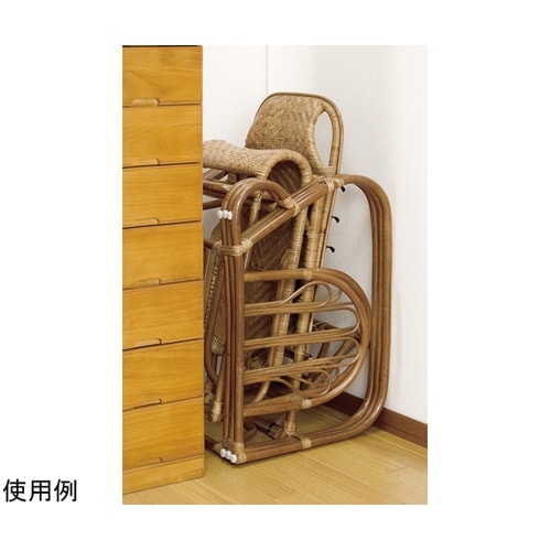 天然籐リクライニングチェア(マガジンラッ