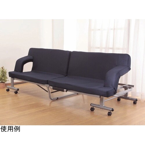 折りたたみソフソファベッド ネイビー(組