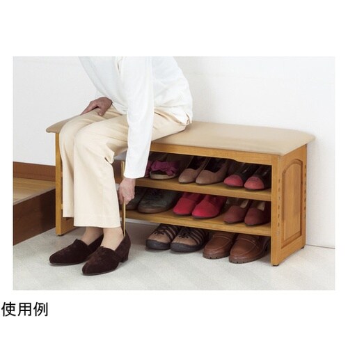 木製収納付き玄関ベンチ60cm幅 ガタつ