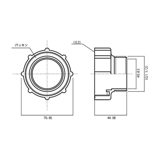 G2ネジ→1−1/2ネジ変換アダプター