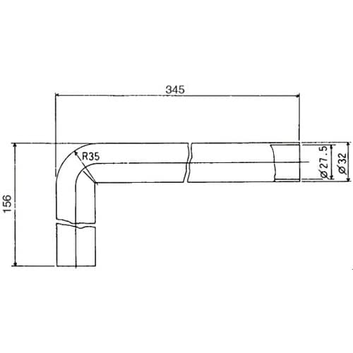 オーバーフロー用Lパイプ ポリプロピレン