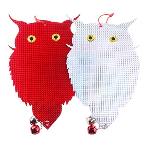 鳥よけ吊り下げキラキラフクロウ 2枚入
