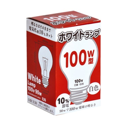 白熱電球 ホワイトランプ 100W型 L